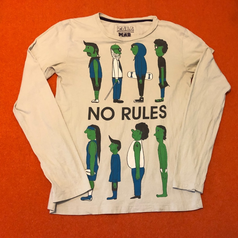 Zara Vintage No rules long sleeve graphic tee GUC